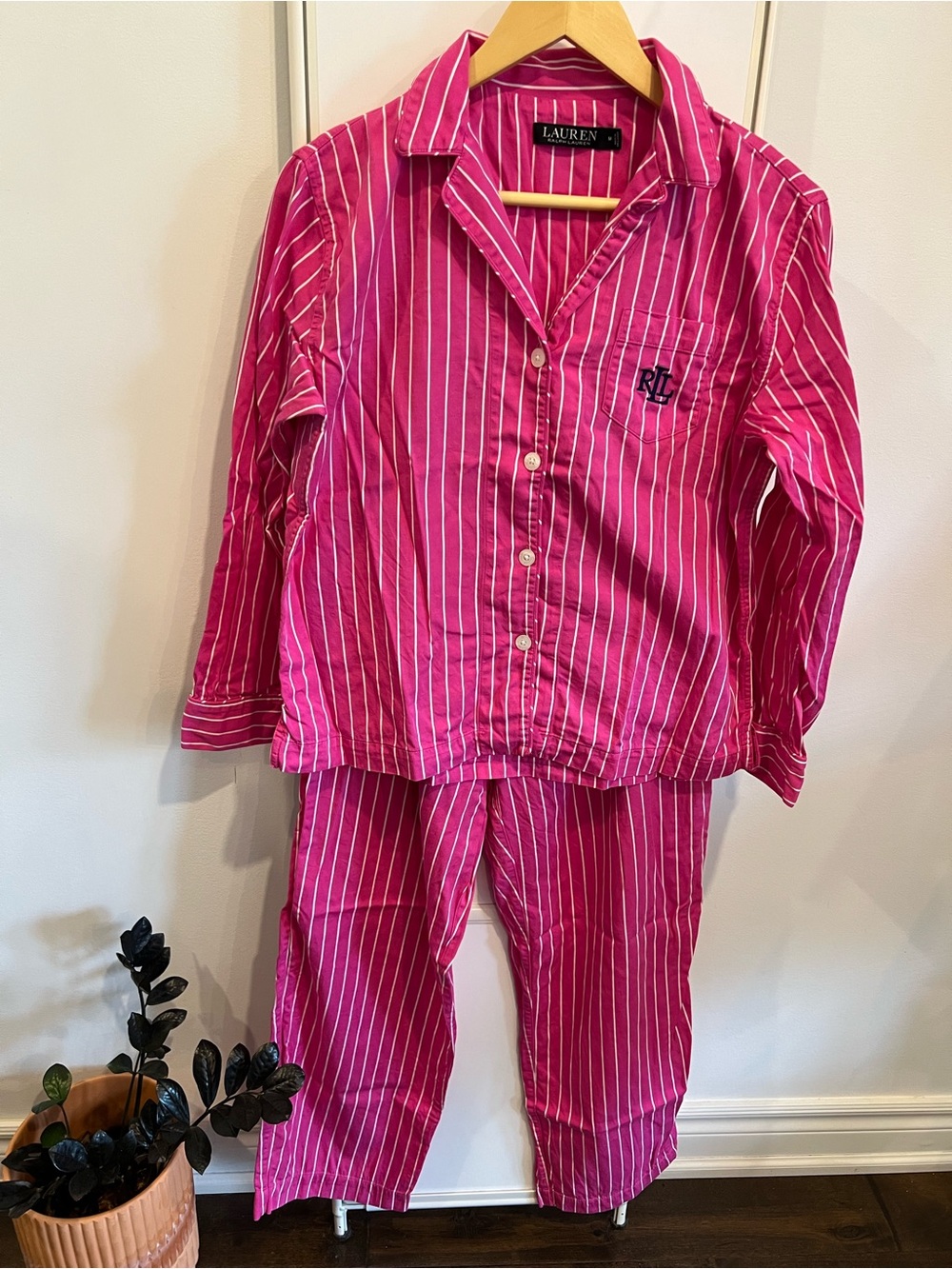 Ralph Lauren Striped Pink PJ Sleep Set